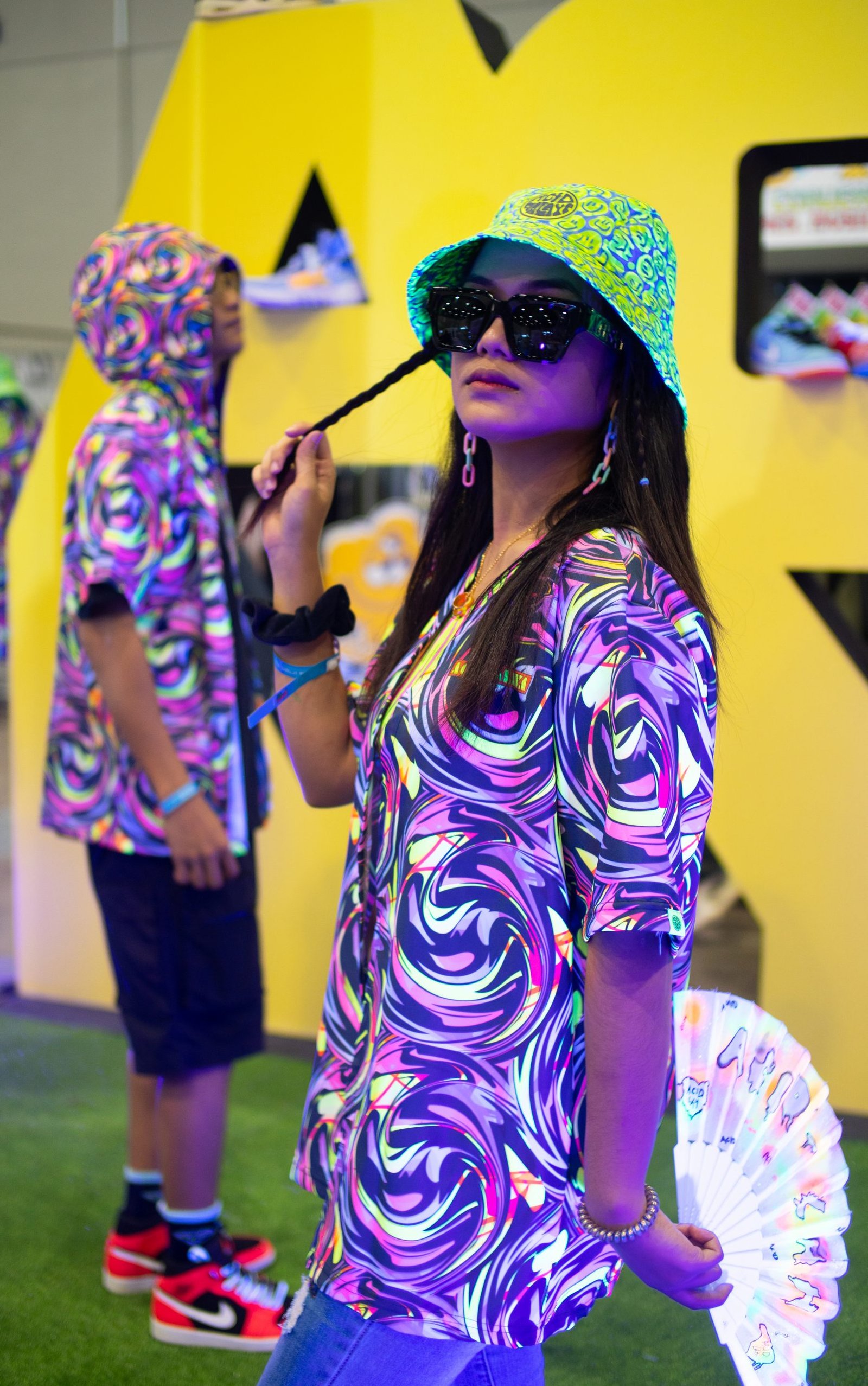 ACMY KIMONO SPIRAL BLACK SHIRT